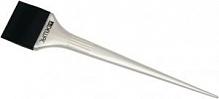 Кисть-лопатка для окрашивания корней, силиконовая, черная с белой ручкой, узкая 44мм