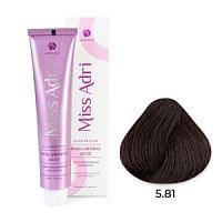 5.81 Крем-краска для волос Miss Adri ELITE EDITION Светлый коричневый шоколадный пепельный 100 мл