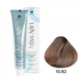 10.82 Безаммиачная крем-краска для волос ADRICOCO Miss Adr Brazilian Elixir Платиновый коричневый фи