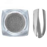 Зеркальный  блеск ХРОМ втирка для ногтей №01 серебро 0,2гр Cosmake
